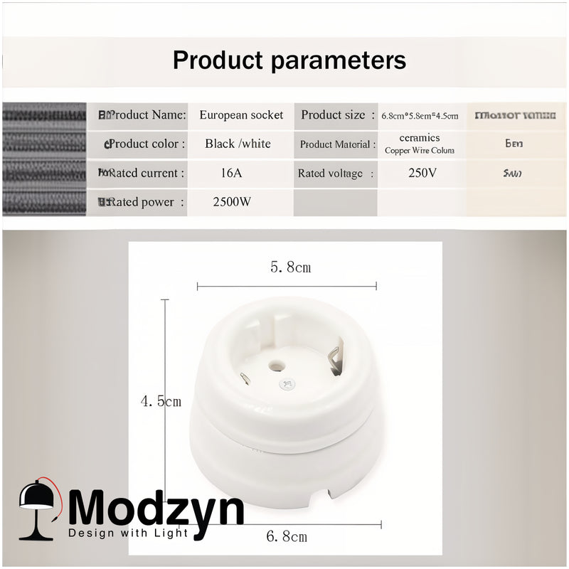 Розетка Керамічна Black Modzyn Design 24123-236807