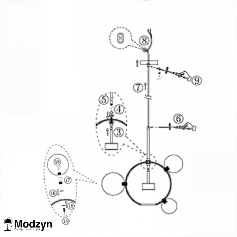 Підвіс Led Bubbles Clear 5+1 Modzyn Design 21103-38321