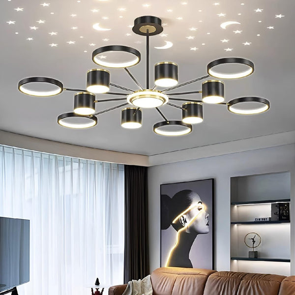 Підвісний світильник Супутник Starry Sky D1120 Led 72W Black + Gold 231135-200000530