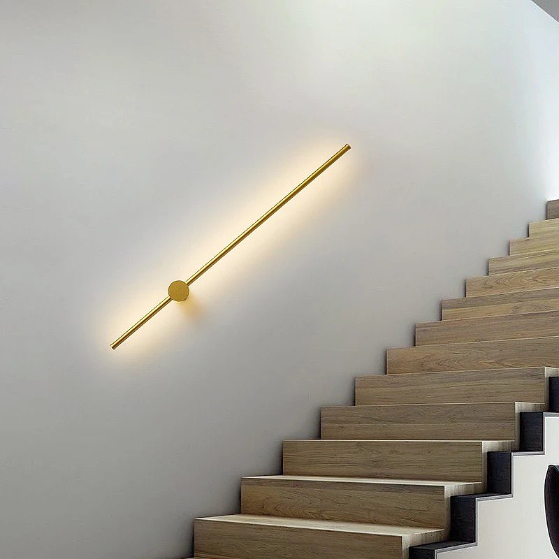 Настінні світильники Pipe Pin лінійні Золоті 3500K H600 Led 12W / H700 Led 14W / H900 Led 18W 230720-200000214
