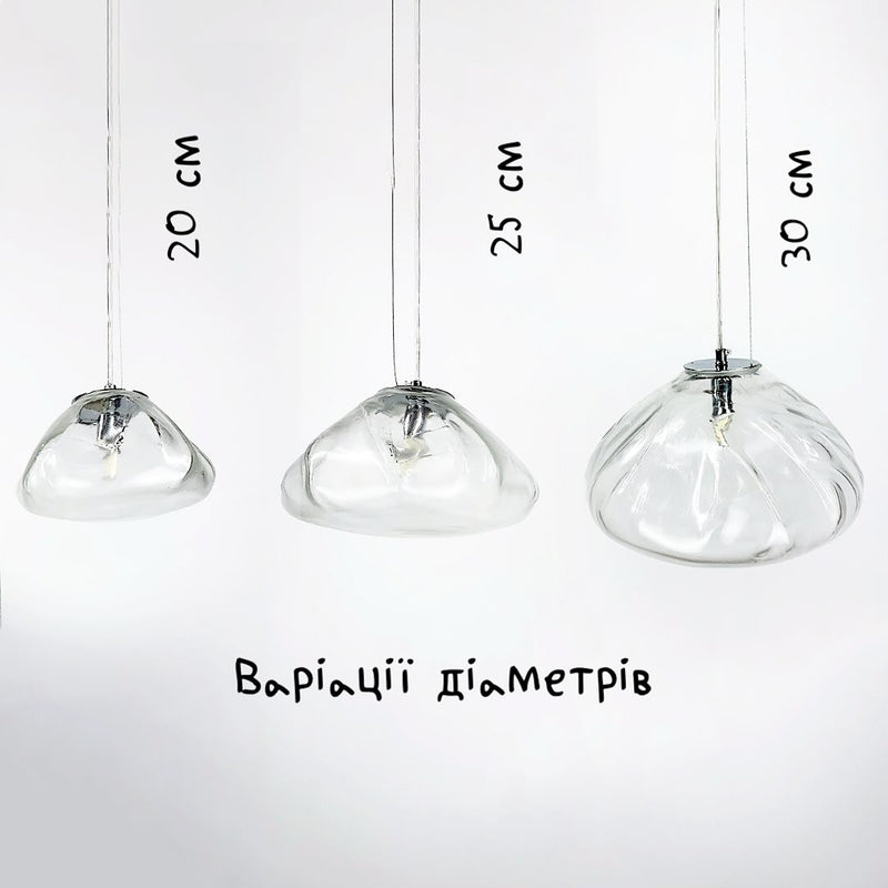 Підвісні світильники Clear Glass D-20 см / D-25 см / D-30 см 1xG9 Chrome 231218-200000636