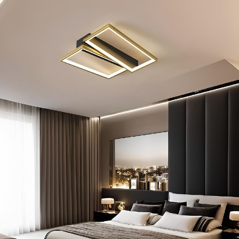 Стельовий світильник Domino L450 Led 44W 3000K 4000K 6000K Black + Gold 240976-200001064