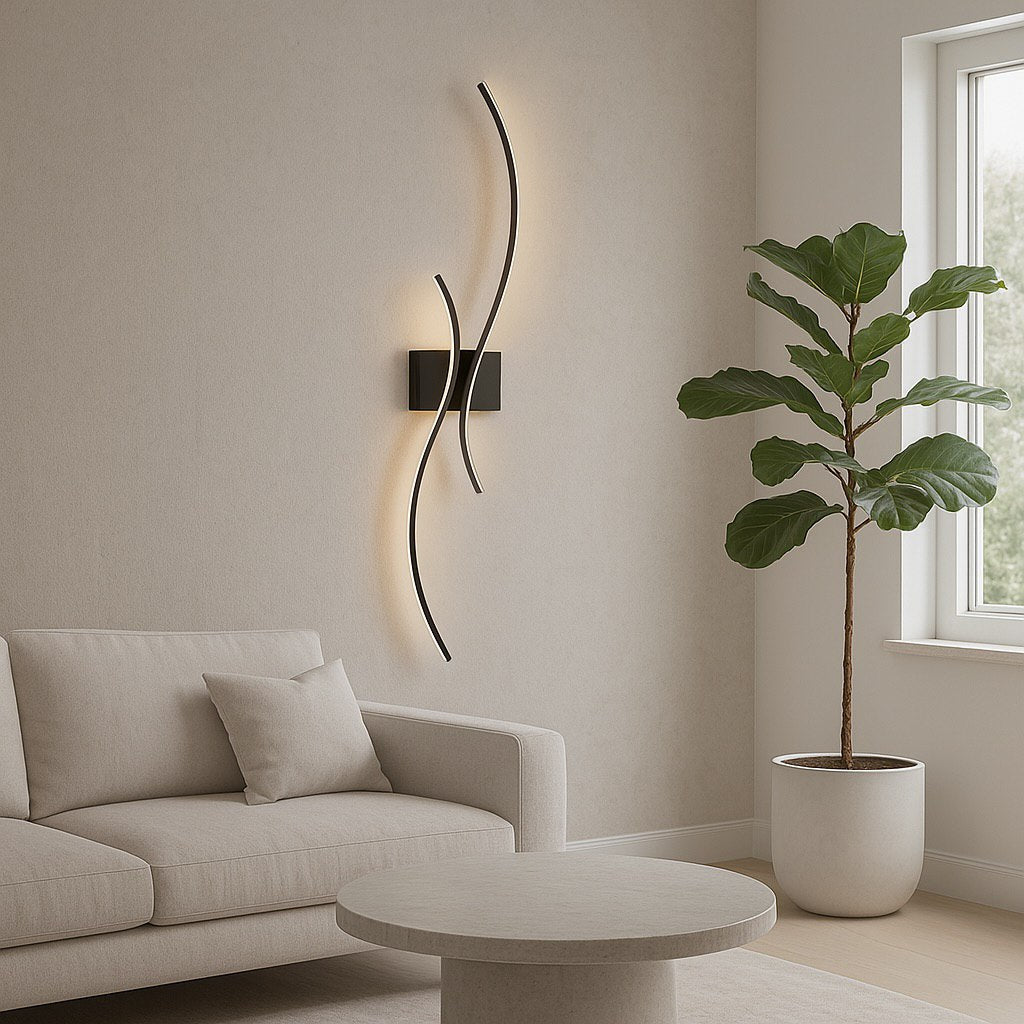 Настінні світильники Double waves Led 12W 4000K L-60см / L-80см Black 250780-200001691