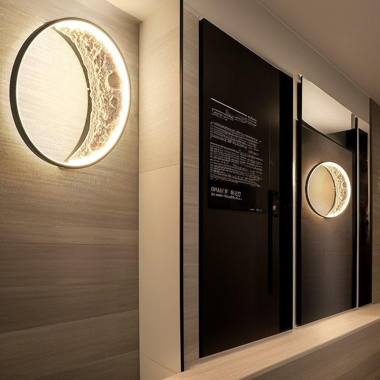 Настінний світильник Moon base D420 Led 16W 3000K 4000K 6000K Black 241218-200001341