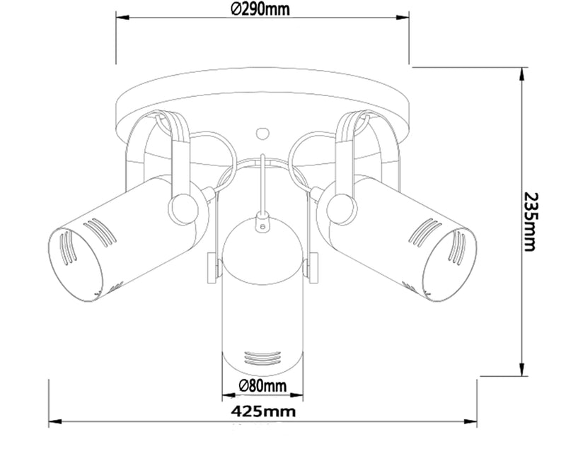 Стельові світильники Pinky H240 D420 3xE27 Black / White 241036-200001162