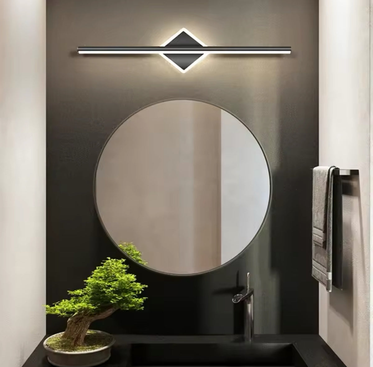 Настінний світильник Romb mirror L600 Led 16W 3000K 4000K 6000K Black 250335-200001571